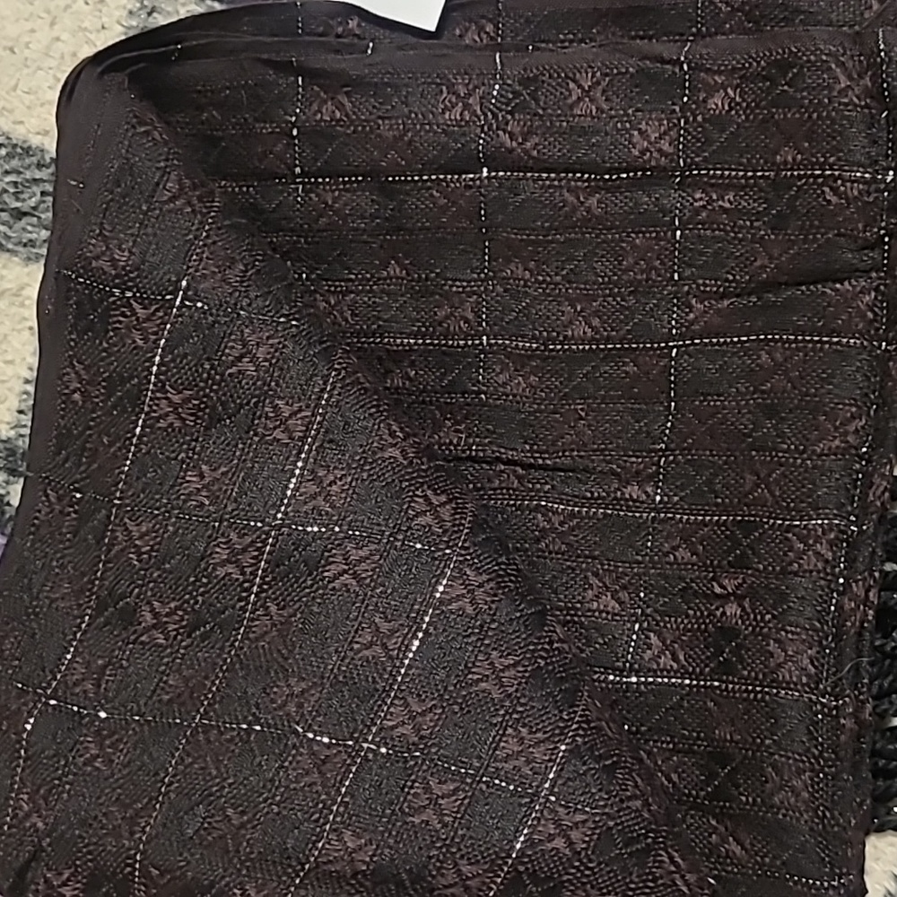 Black, brown, silver scarf